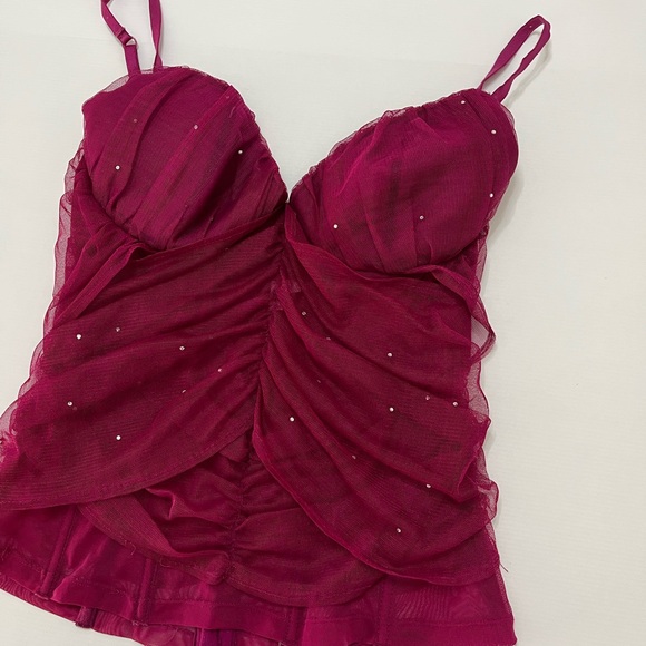 La Senza - y2k mesh ruched corset bustier top - size L - Picture 5 of 14